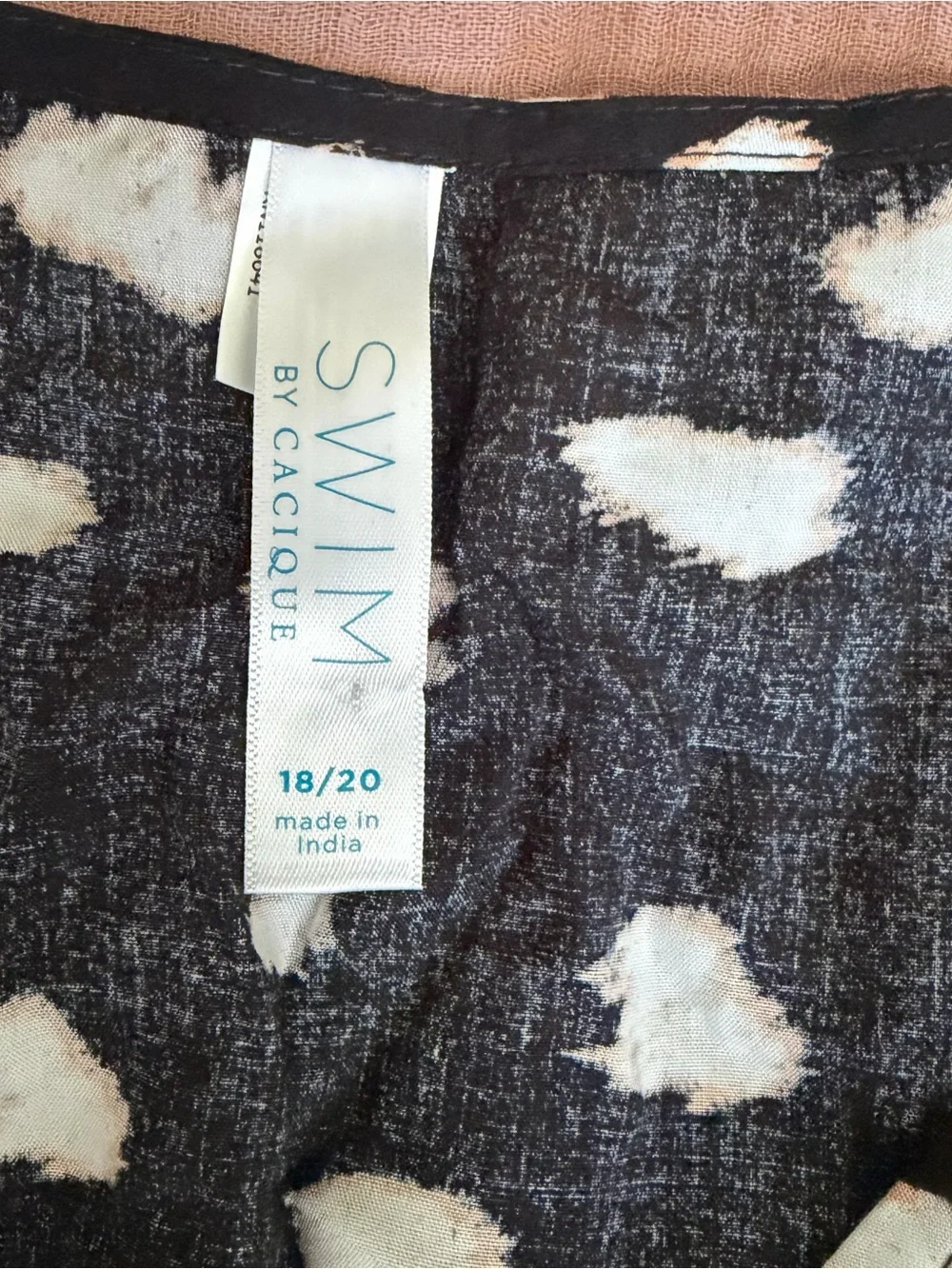 Cacique Black Swim Cover-Up with‎ White Spot Print